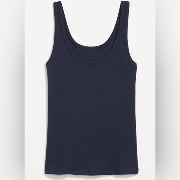 NWT Old Navy Plus Size First Layer Ribbed Scoop Neck Tank Top - Navy Blue - 3XL - Picture 3 of 8